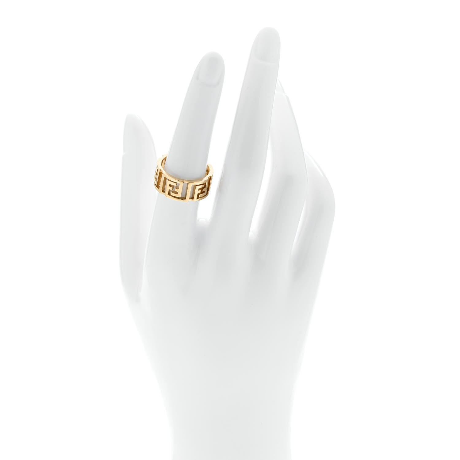 Fendi X VERSACE Metal Fendace O'Lock Ring M Gold 1679915