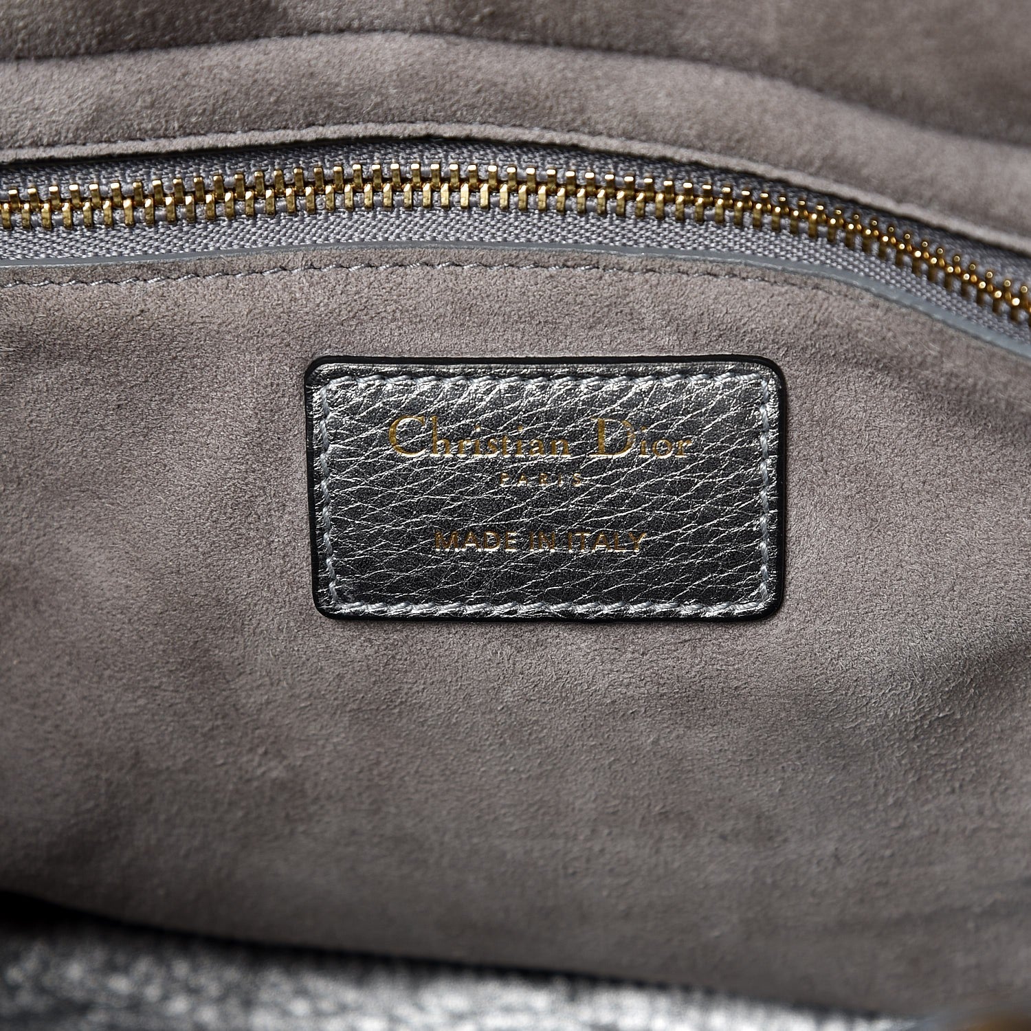 Christian Dior Metallic Grained Calfskin Cannage Medium Lady Dior Silver 6 of 8