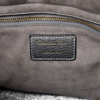 Christian Dior Metallic Grained Calfskin Cannage Medium Lady Dior Silver 6 of 8