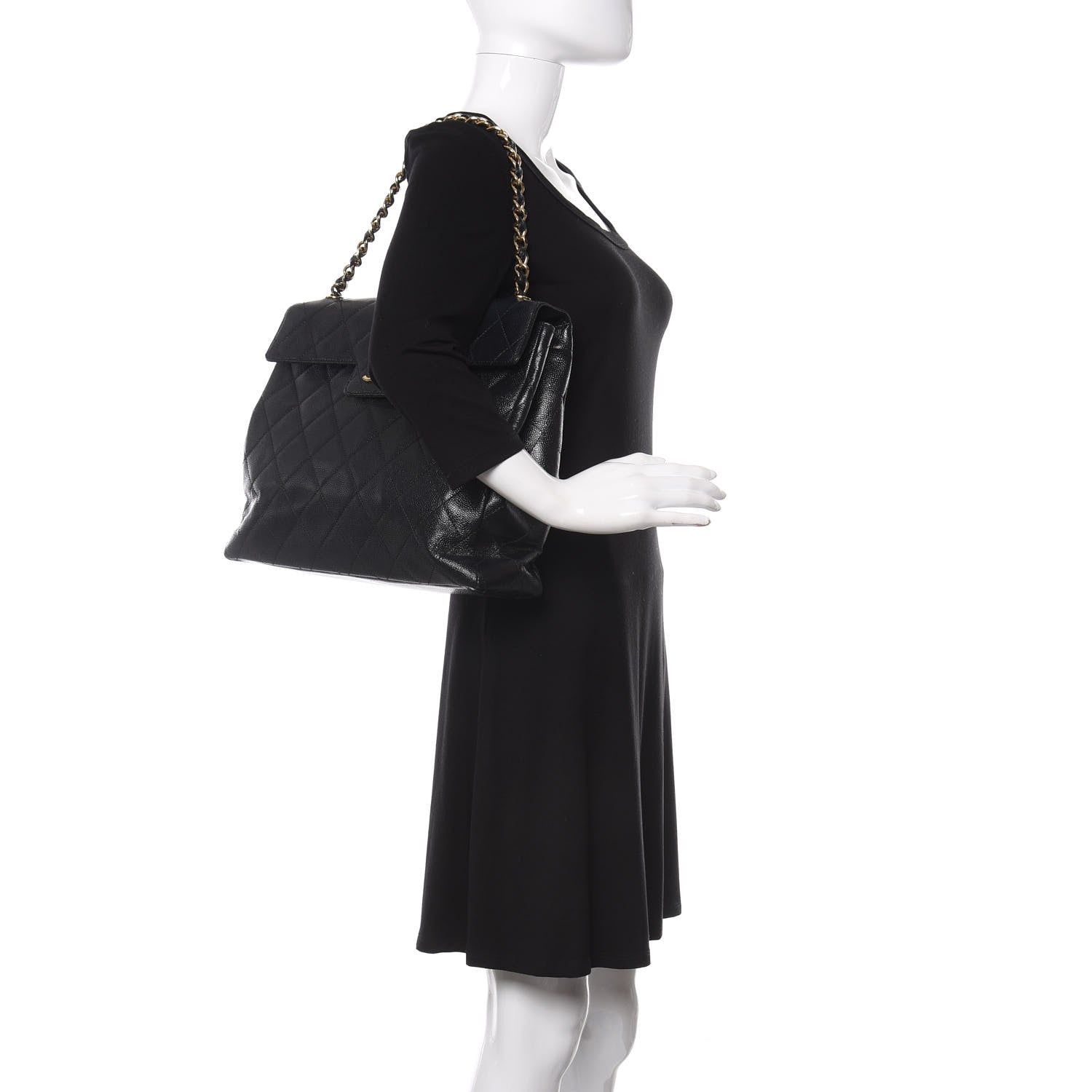 Chanel Caviar Quilted Single Flap Black 2 of 14