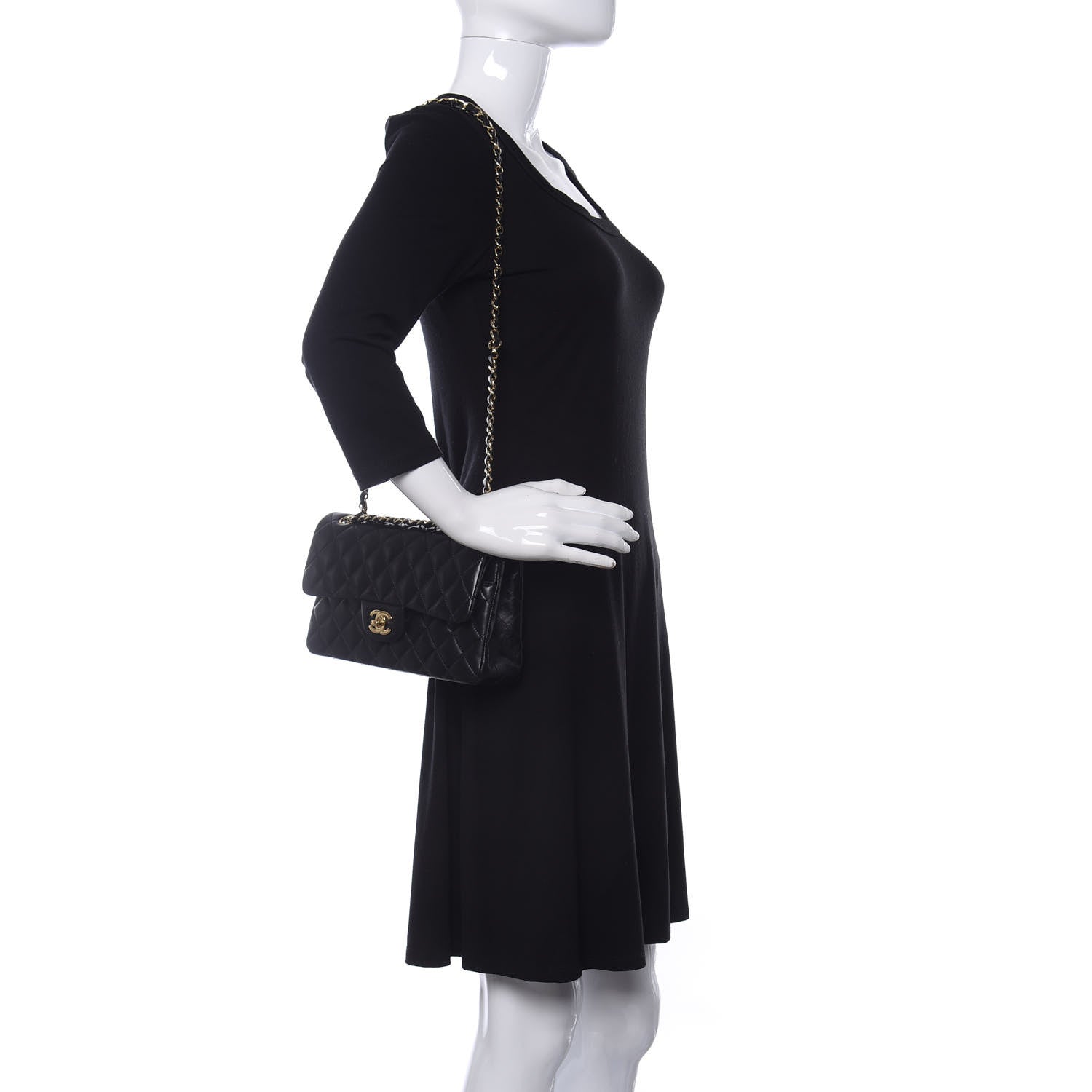 Chanel Lambskin Quilted Small Double Flap Black 2 of 14