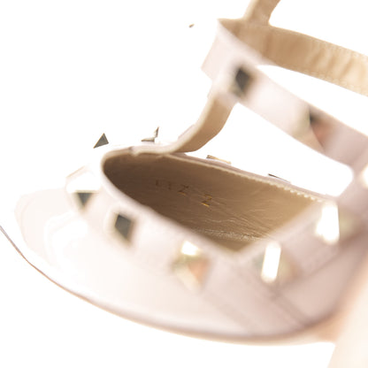 Valentino Garavani Patent Nappa Rockstud Ankle Strap 100mm Pumps 38 Poudre 8 of 9