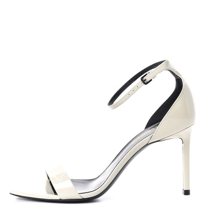 Saint Laurent Patent Calfskin Amber 85 Ankle Strap Sandals 38 Neutro 1 of 11