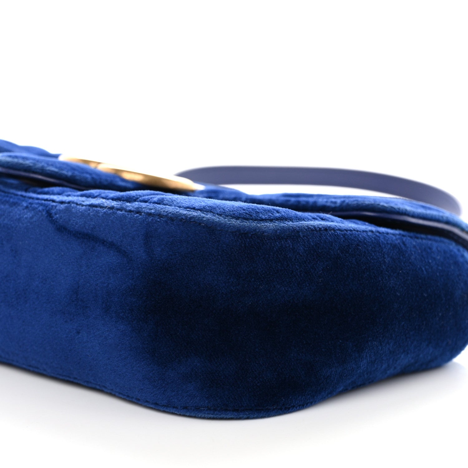Gucci Velvet Matelasse Mini GG Marmont Shoulder Bag Cobalt Blue 10 of 10