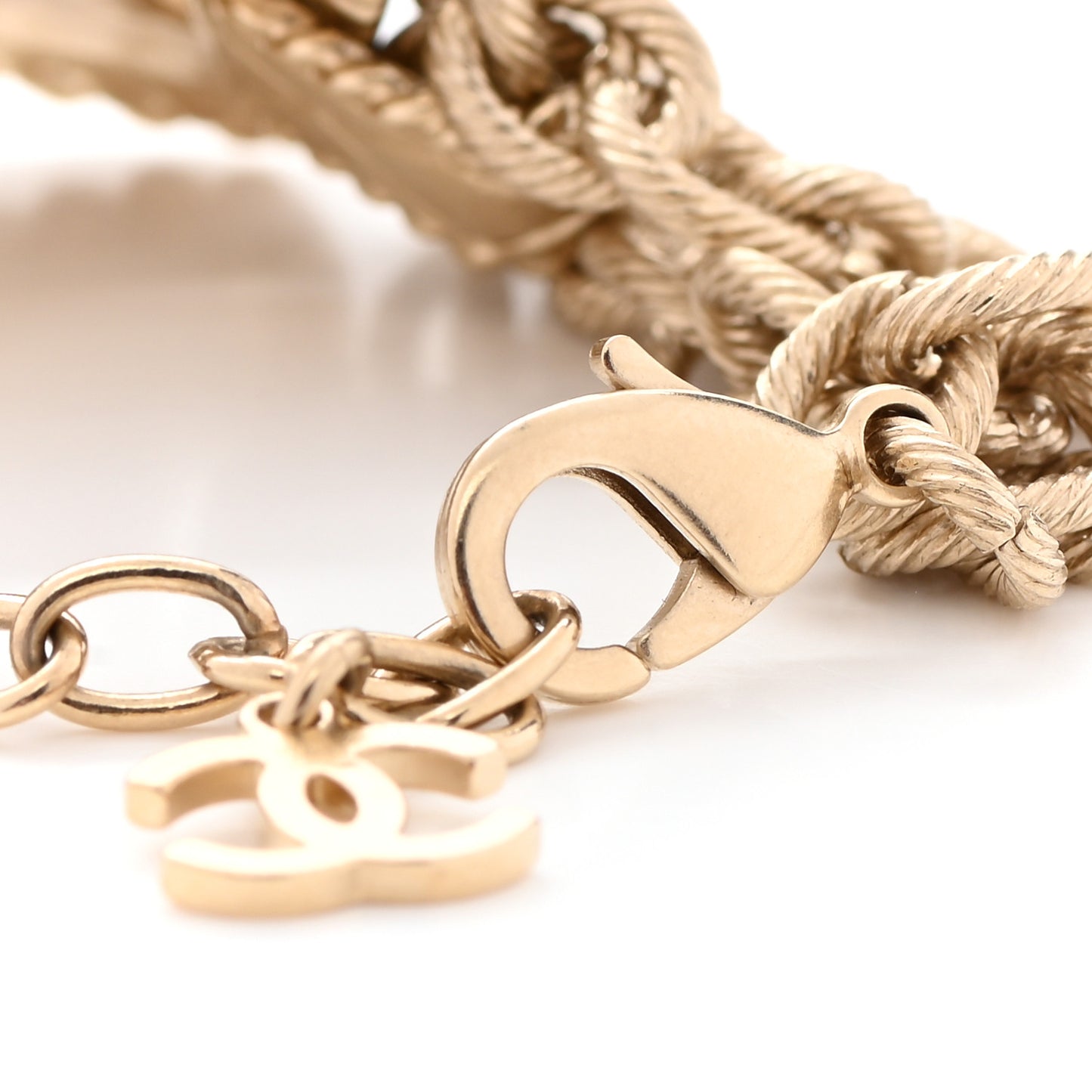 Crystal CC Crown Logo Chain Bracelet Gold