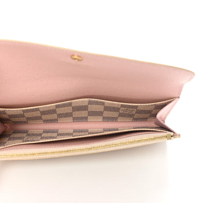 Louis Vuitton Damier Azur Emilie Wallet Rose Ballerine 5 of 6