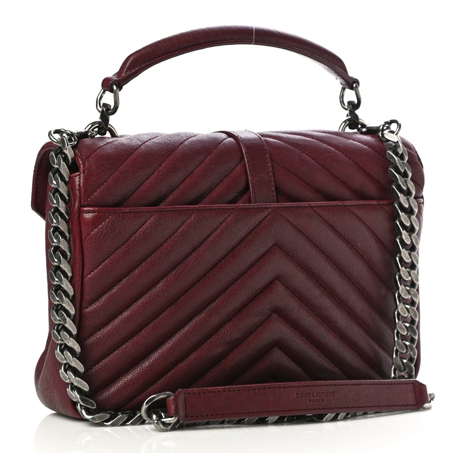 Sheepskin Matelasse Chevron Medium College Bag Rouge Legion