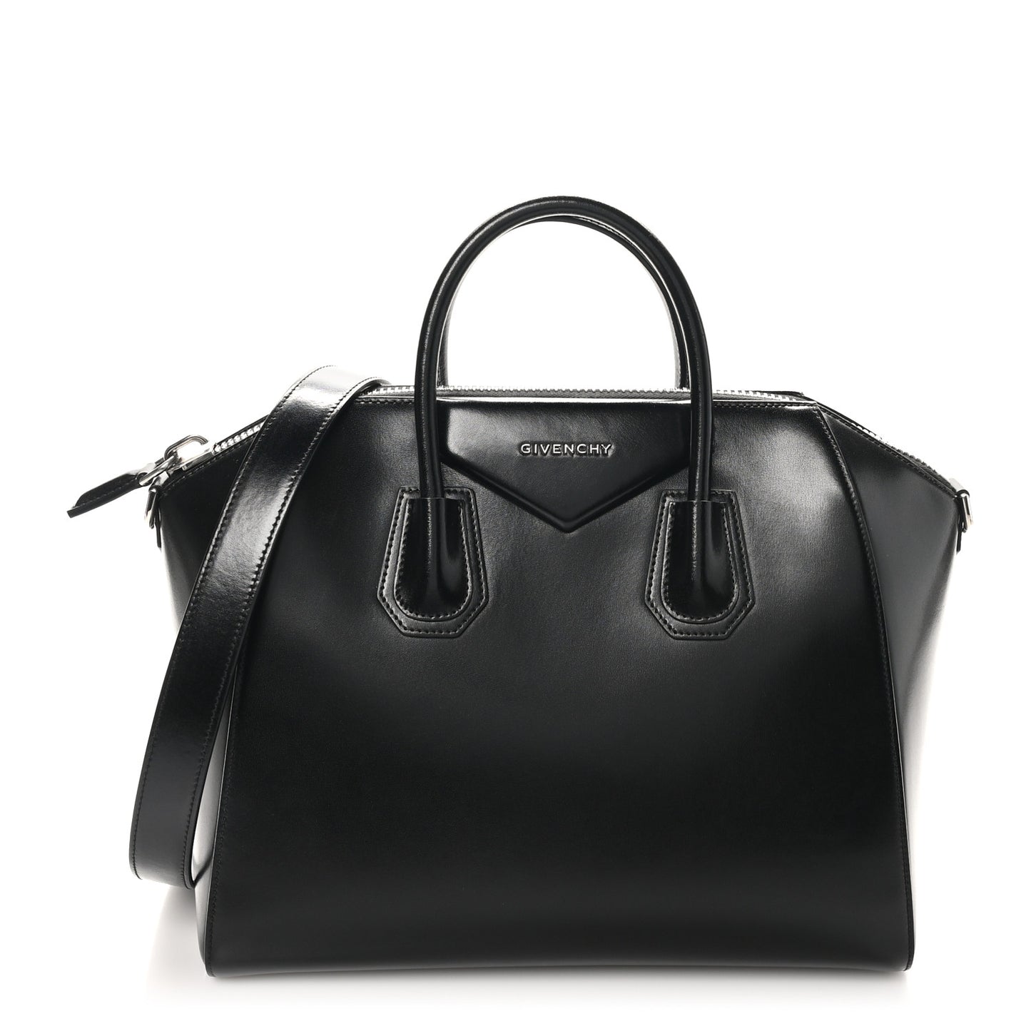Shiny Lord Calfskin Medium Antigona Black