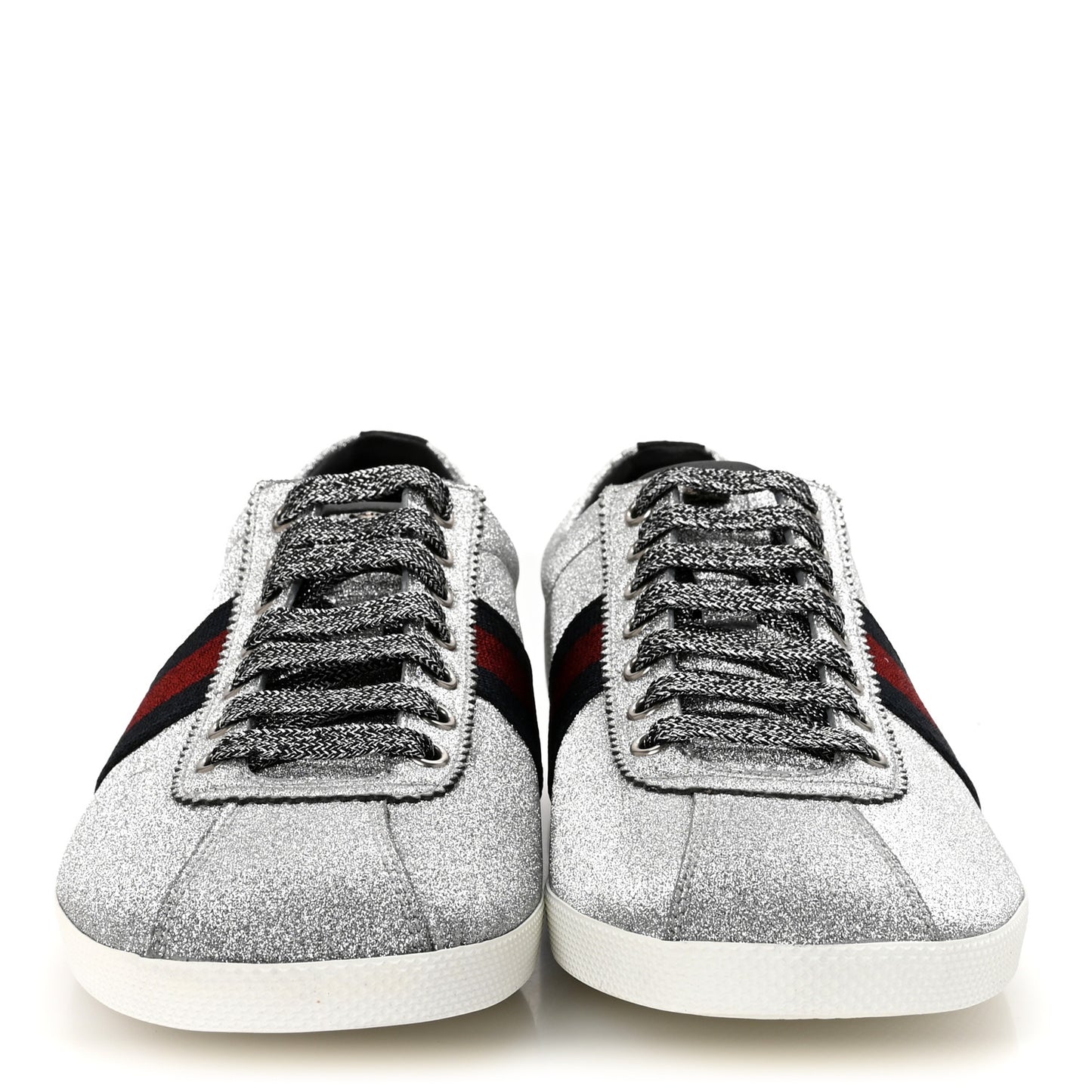 Glitter Fabric Studded Web Mens Sneakers 10.5 Silver
