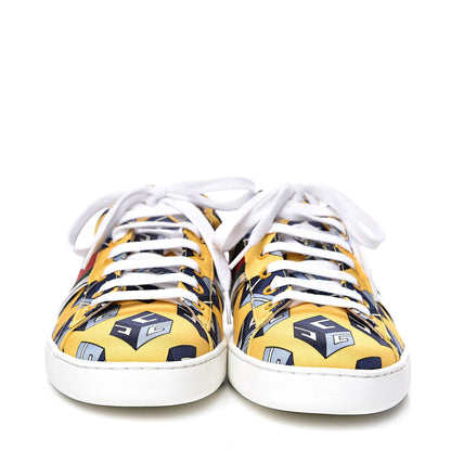 Gucci Satin Web Mini GG Wallpaper Mens Ace Sneakers 7.5 Yellow Royal Blue 2 of 11