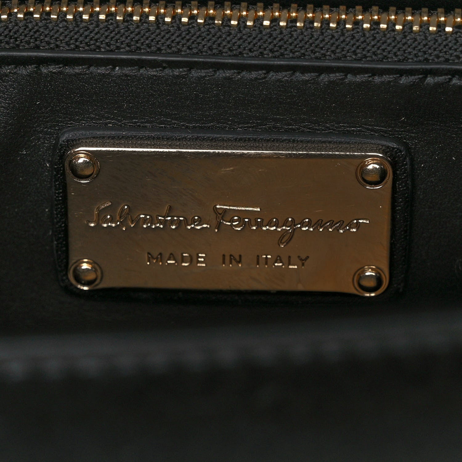 Salvatore Ferragamo Calfskin Studded Vara Bow Bag Black 7 of 11