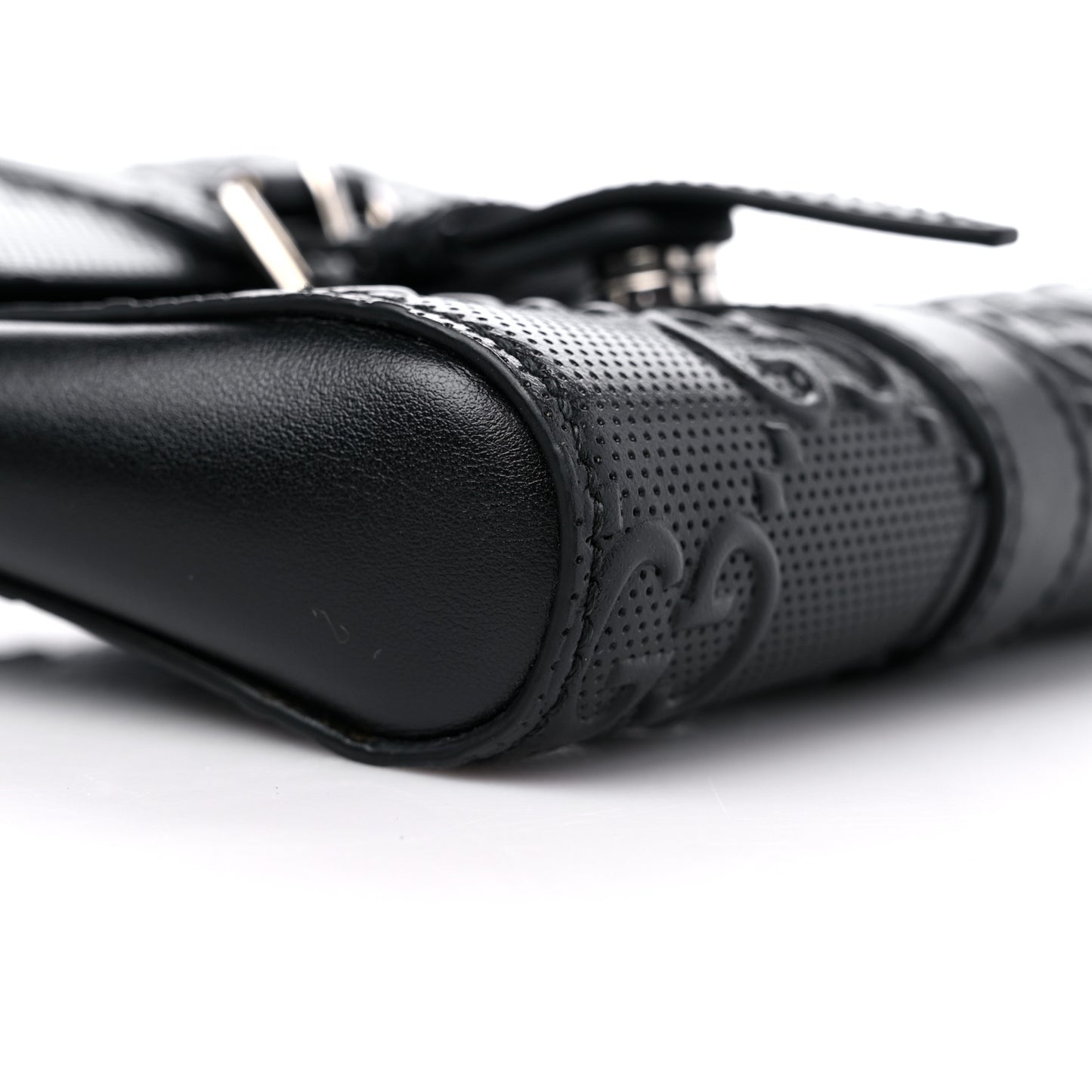 Calfskin GG Tennis Embossed 2 Detachable Pouch Belt Bag Black