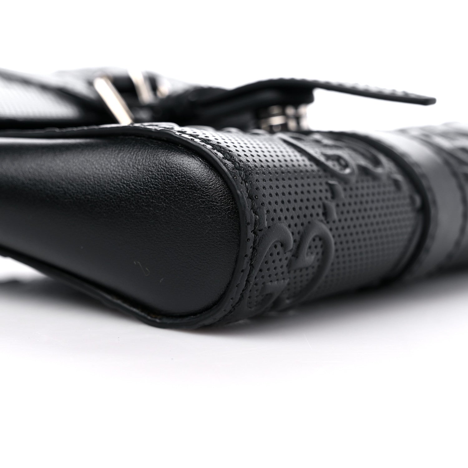 Gucci Calfskin GG Tennis Embossed 2 Detachable Pouch Belt Bag Black 12 of 13