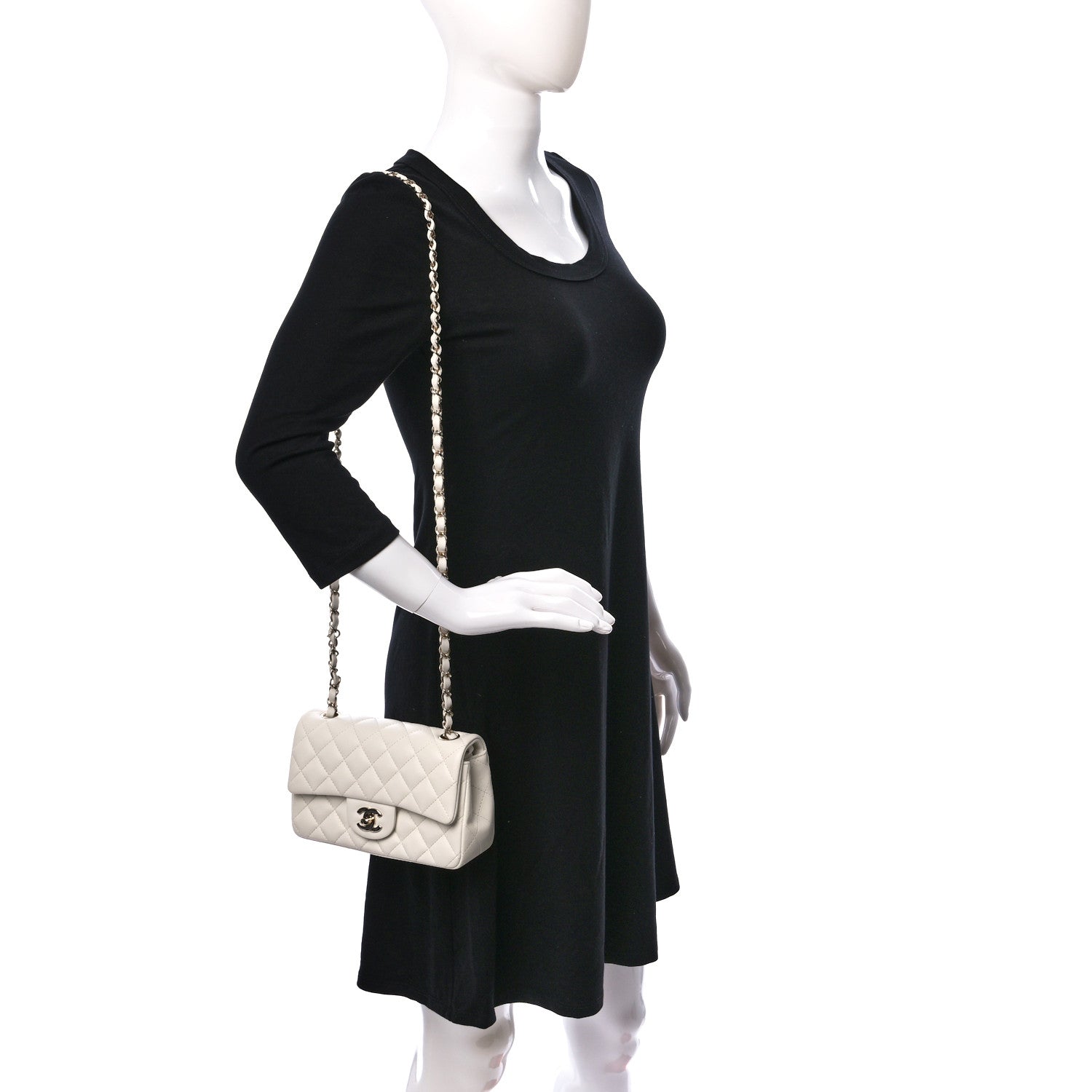 Chanel Lambskin Quilted Mini Rectangular Flap White 2 of 10