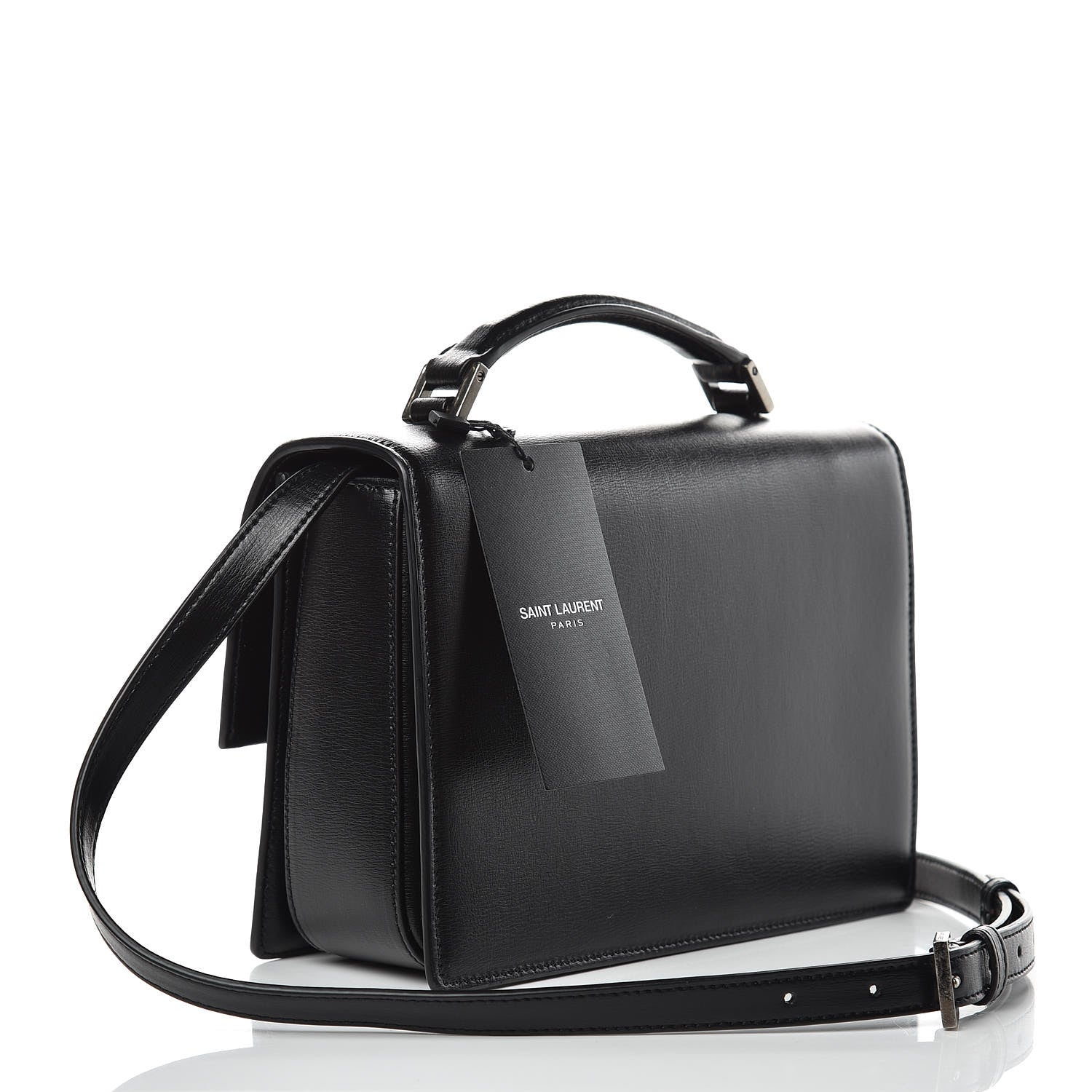 Saint Laurent Calfskin Medium Bellechasse Satchel Black 3 of 8