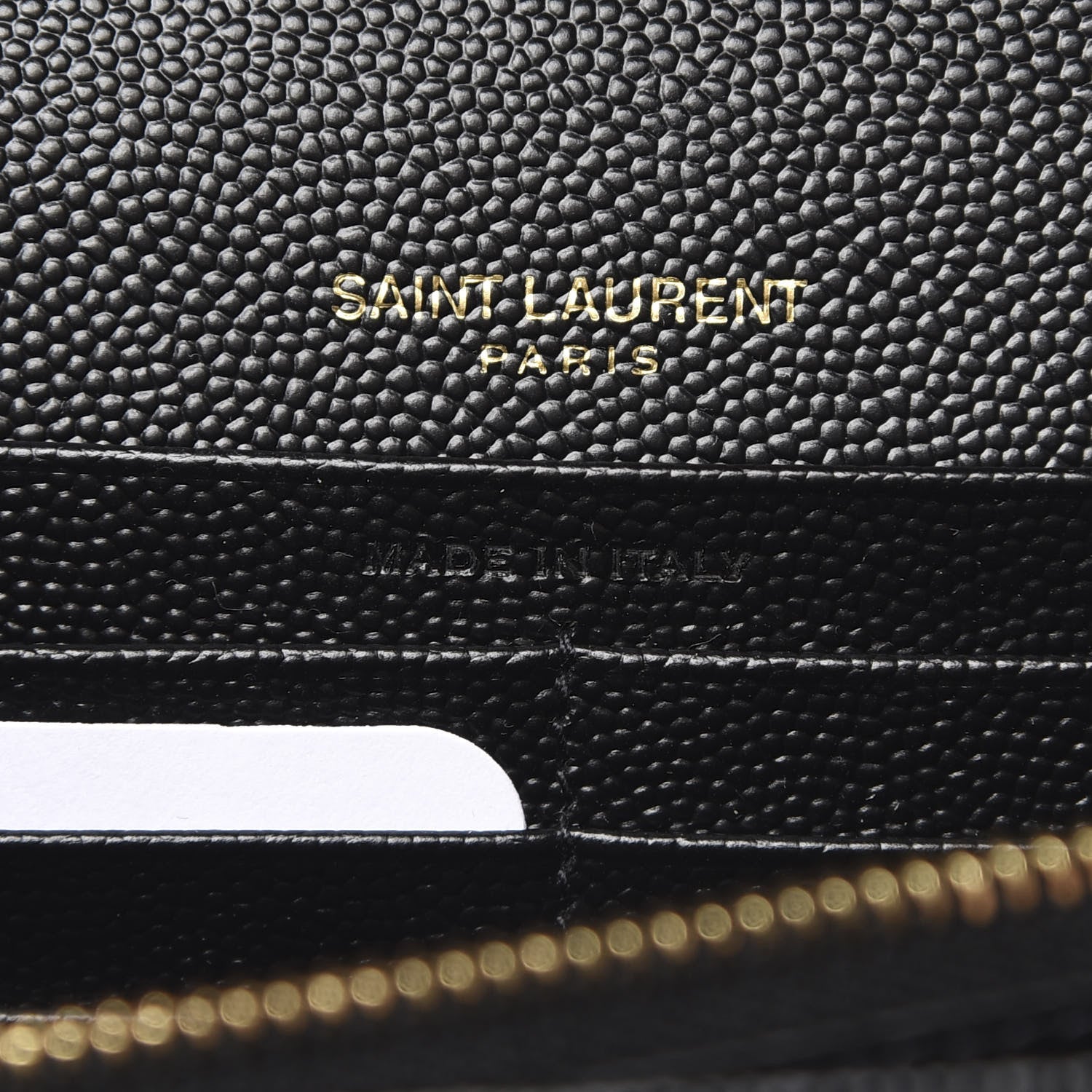 Saint Laurent Grain De Poudre Matelasse Chevron Monogram Chain Wallet Black 6 of 10
