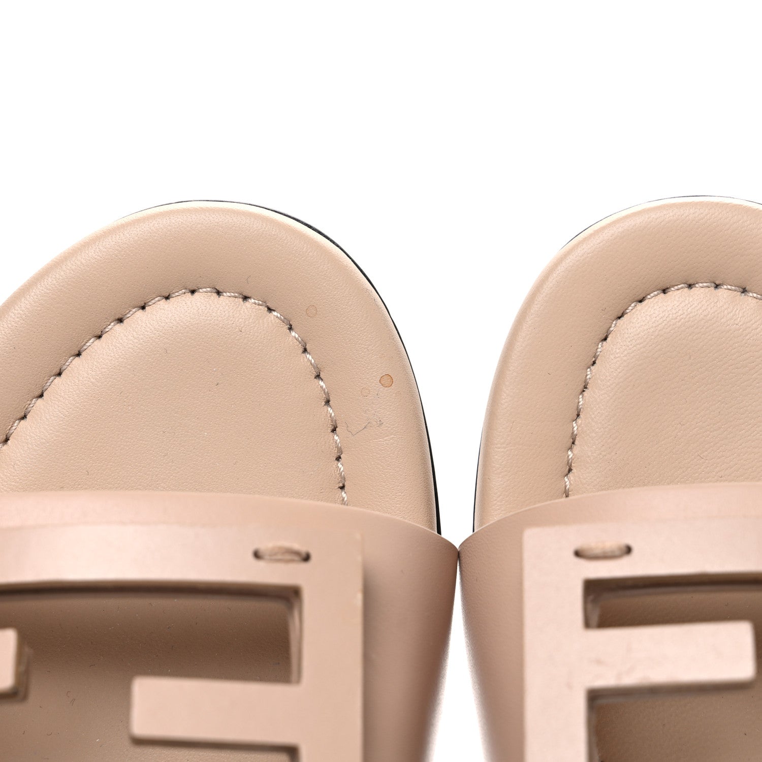 Fendi Vitello Cuoio Baguette Flat Slide Sandals 40 Poudre 10 of 11