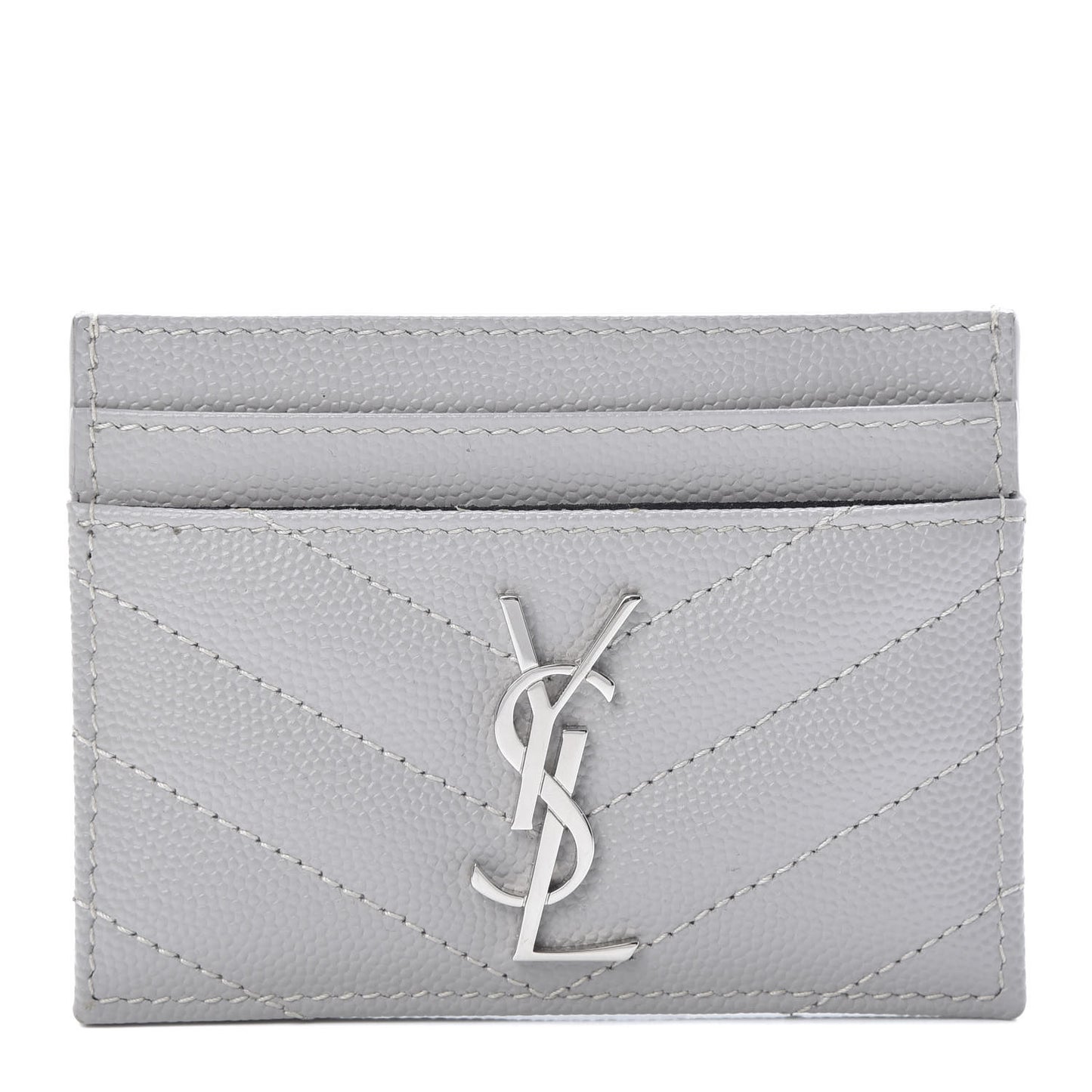 Grain De Poudre Matelasse Chevron Card Case Granite