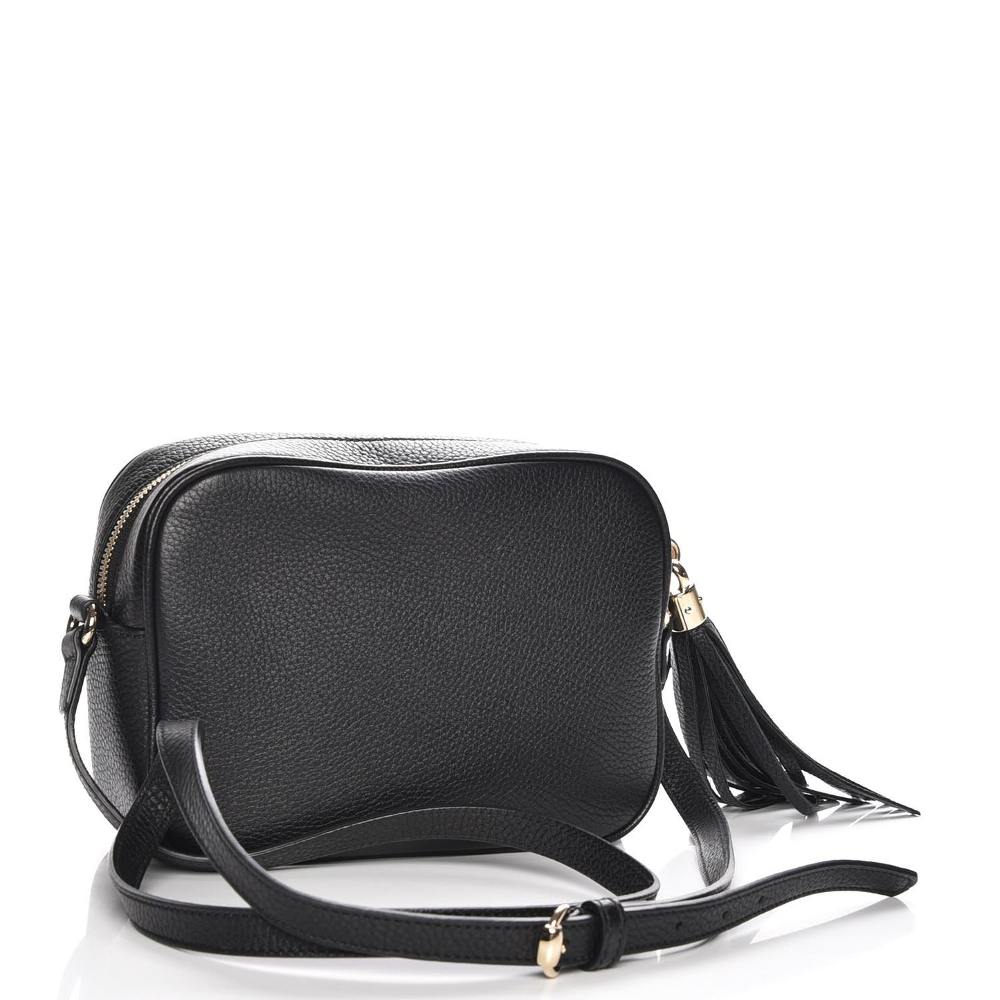 Pebbled Calfskin Small Soho Disco Bag Black