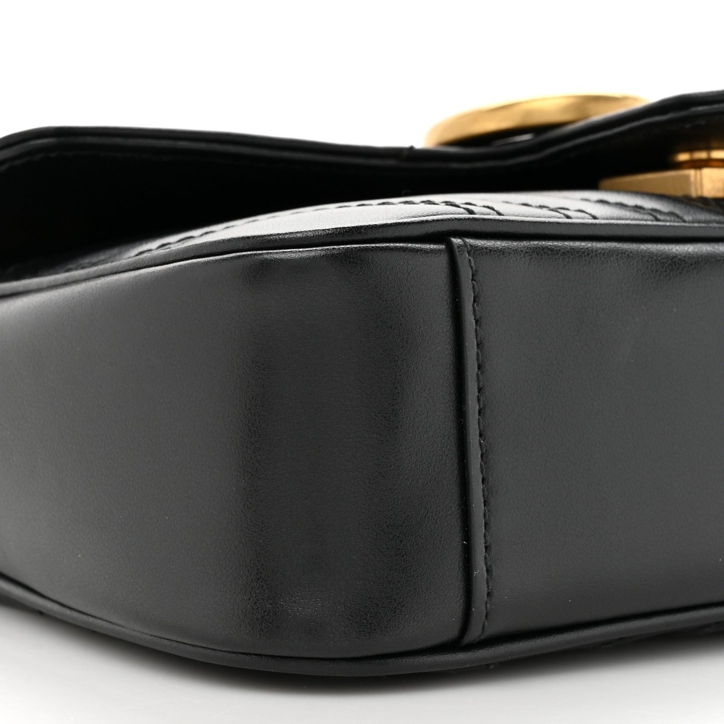 Calfskin Matelasse Mini GG Marmont Shoulder Bag Black