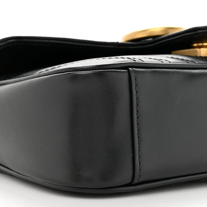 Gucci Calfskin Matelasse Mini GG Marmont Shoulder Bag Black 10 of 11