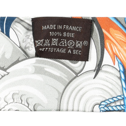 Hermes Silk La Danse Pacifique Twilly Jaune D'Or Kaki Orange 4 of 4