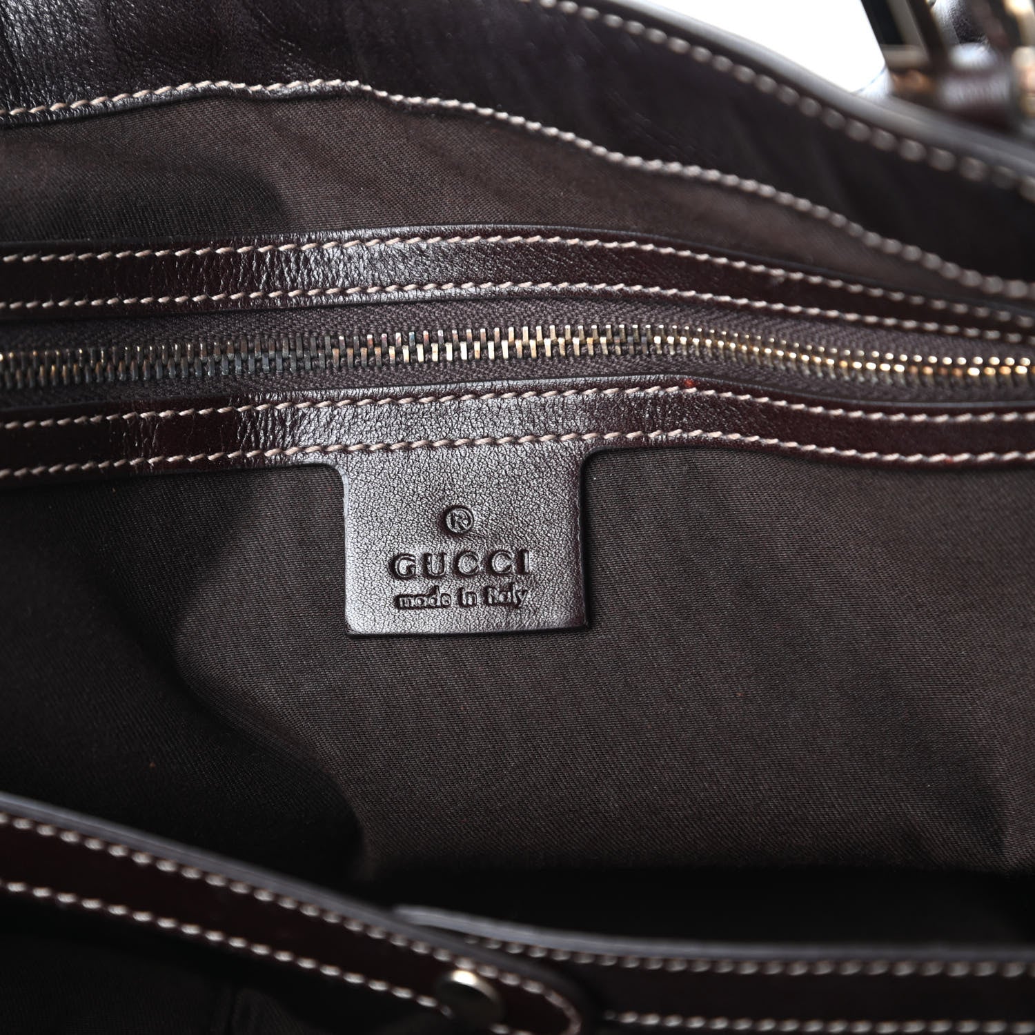 Gucci Calfskin Medium Britt Tote Dark Brown 8 of 11