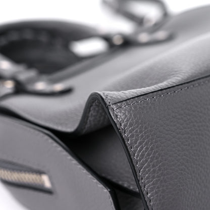 Balenciaga Grained Calfskin Neo Classic Silver Hardware Mini City Dark Grey 9 of 10