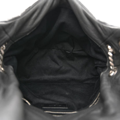 Saint Laurent Calfskin Quilted Medium Loulou Puffer Monogram Chain Satchel Storm 5 of 12