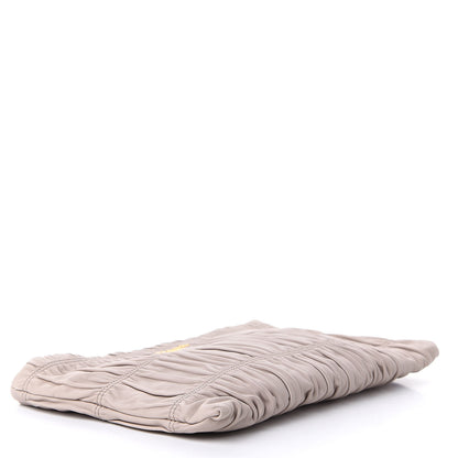 Prada Nappa Gaufre Ruched Clutch Pomice 4 of 10
