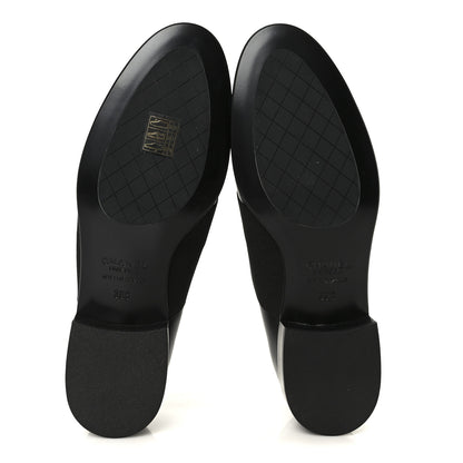 Chanel Calfskin Elastic Lace Up Cap Toe CC Loafers 39 Black 6 of 9