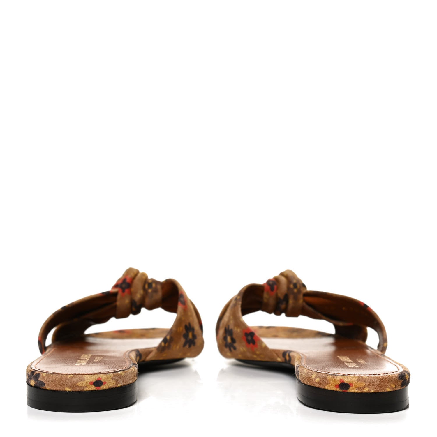 Saint Laurent Bianca Floral Suede Slide Sandals 39 Beige Multicolor 6 of 10
