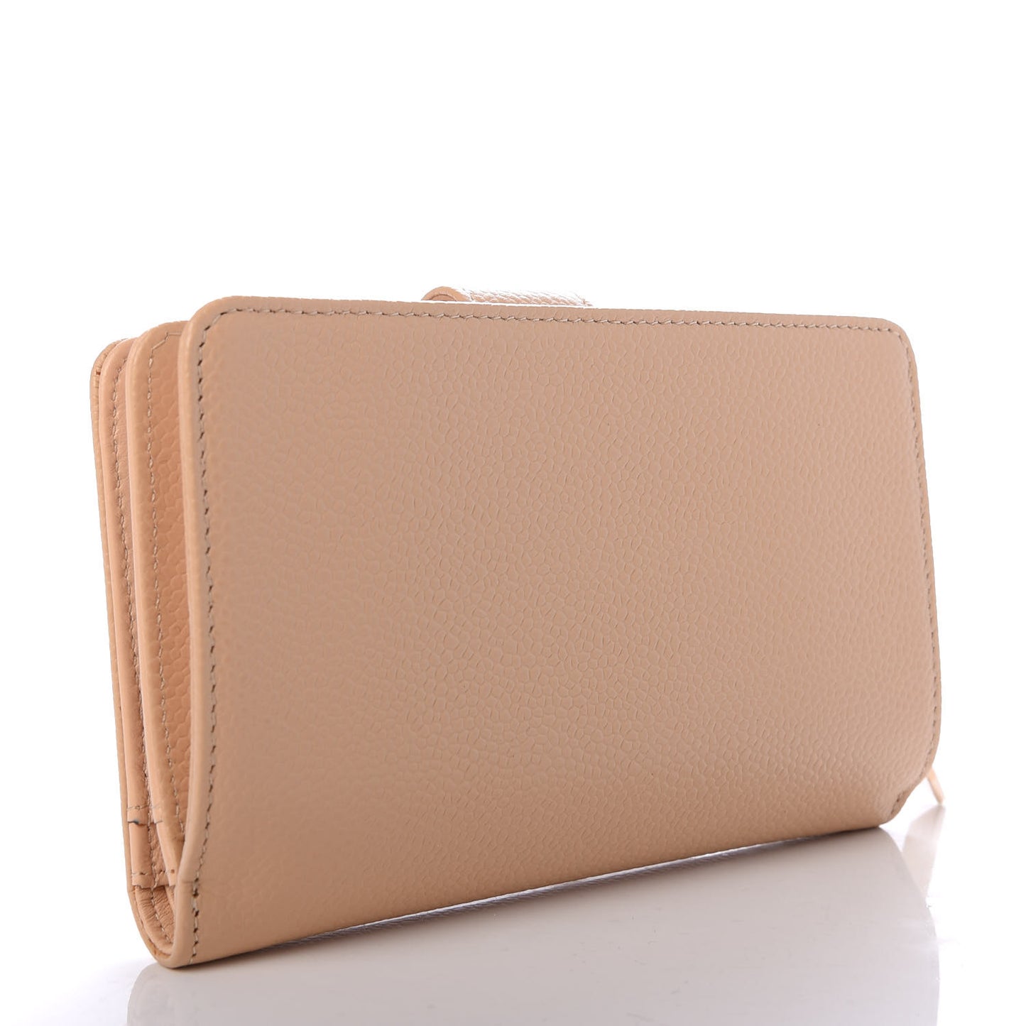 Caviar Timeless CC French Wallet Beige