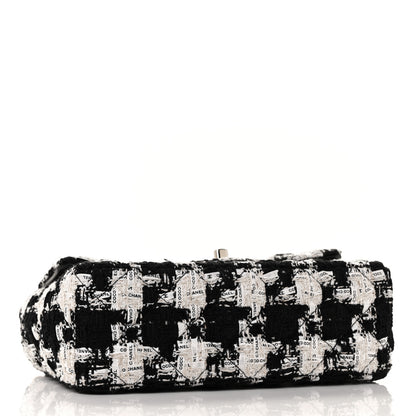 Chanel Tweed Quilted Mini Rectangular Flap Black Ecru White 4 of 9