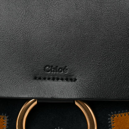 Chloe Suede Wonder Woman Patchwork Medium Faye Shoulder Bag Black 12 of 13