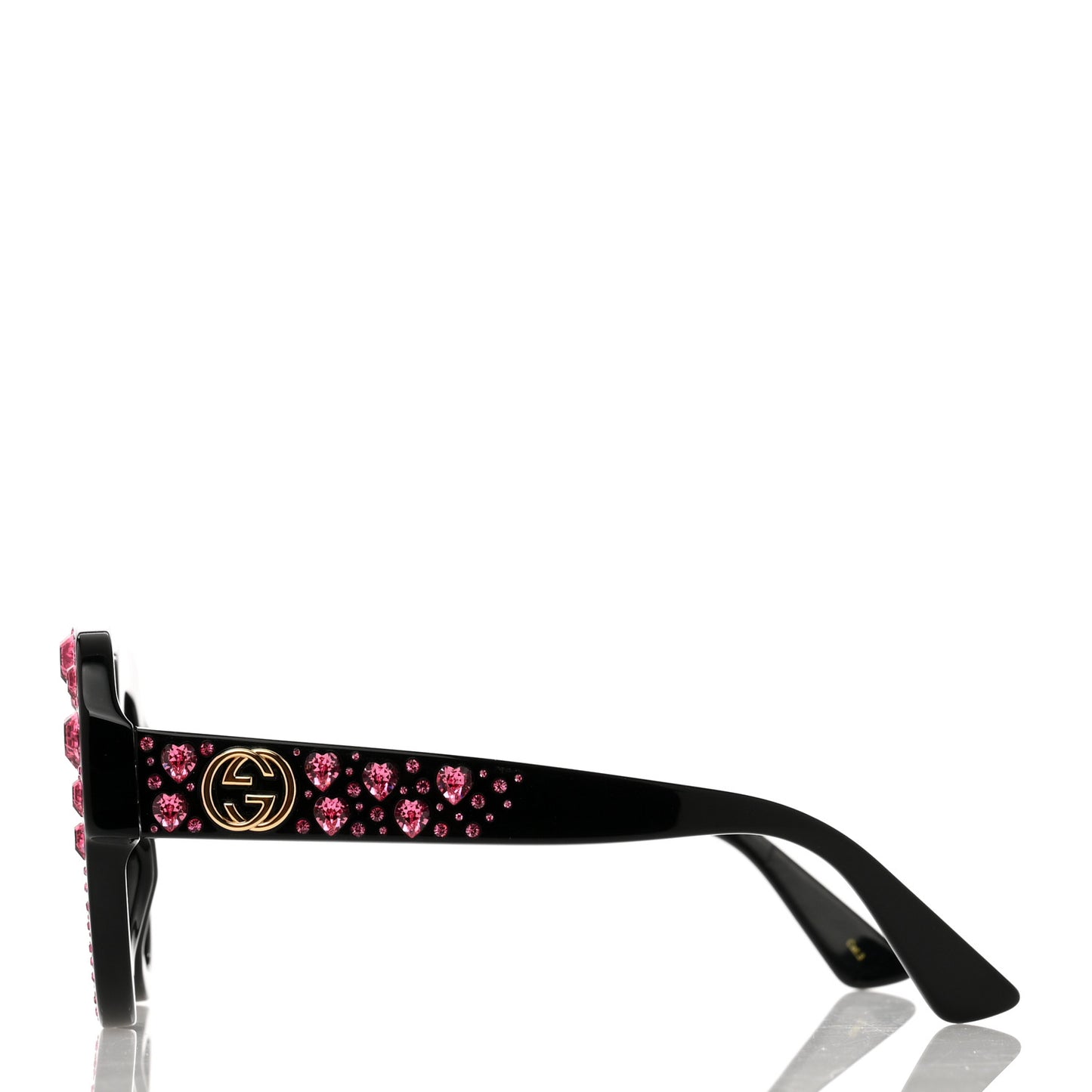 Crystal Heart Sunglasses GG0308S Black
