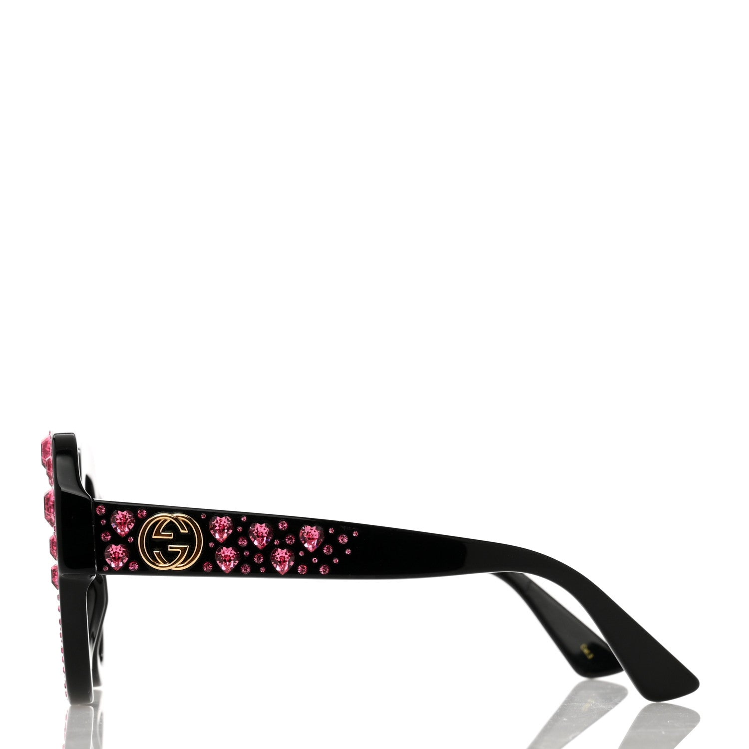 Gucci Crystal Heart Sunglasses GG0308S Black 3 of 6