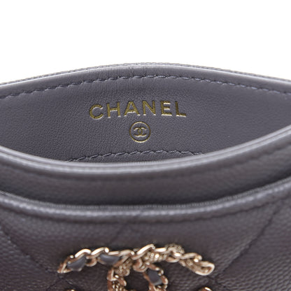 Chanel Caviar Quilted French New Wave Card Holder Grey 8 of 10