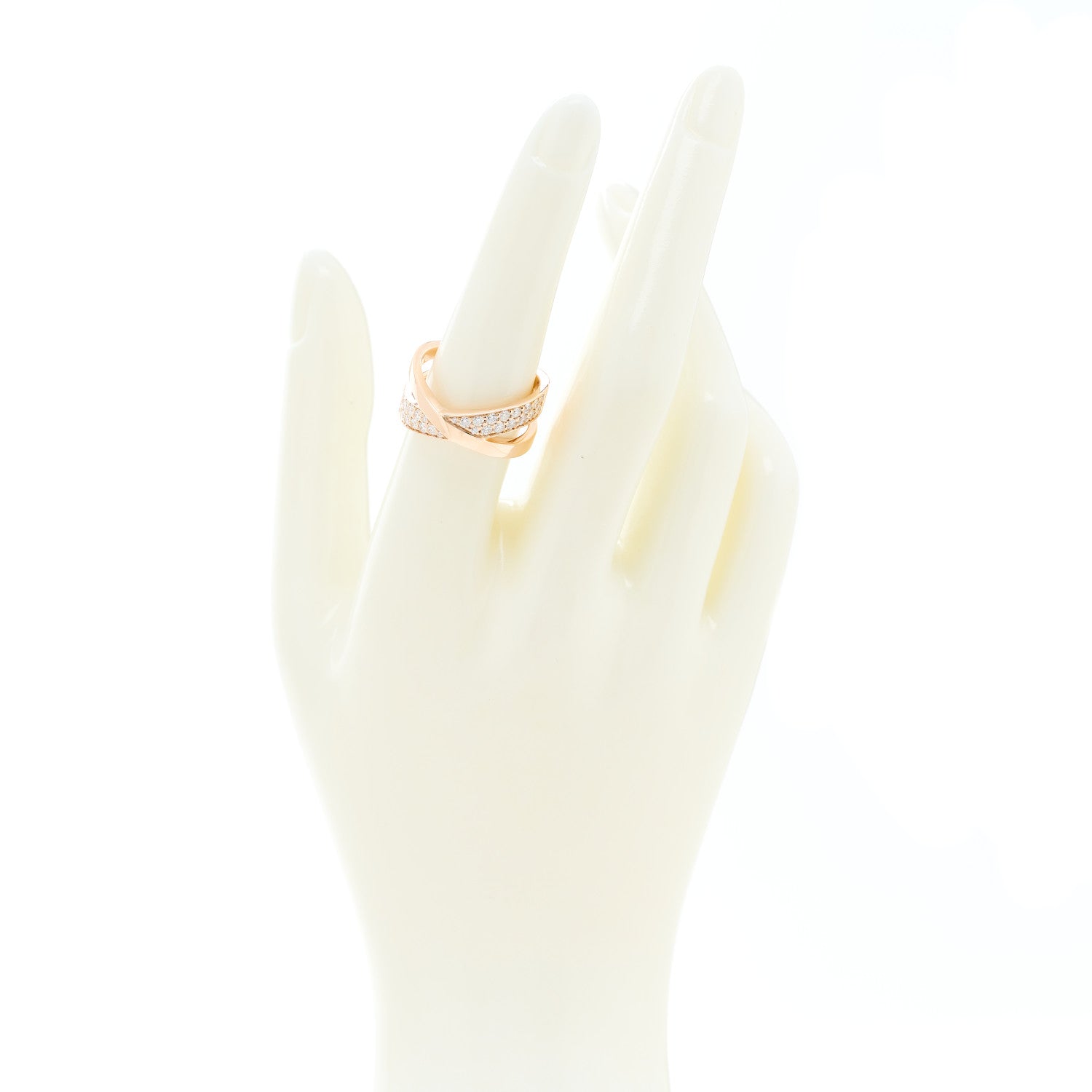 Tiffany 18K Rose Gold Diamond Atlas X Wide Ring 54 7 2 of 5