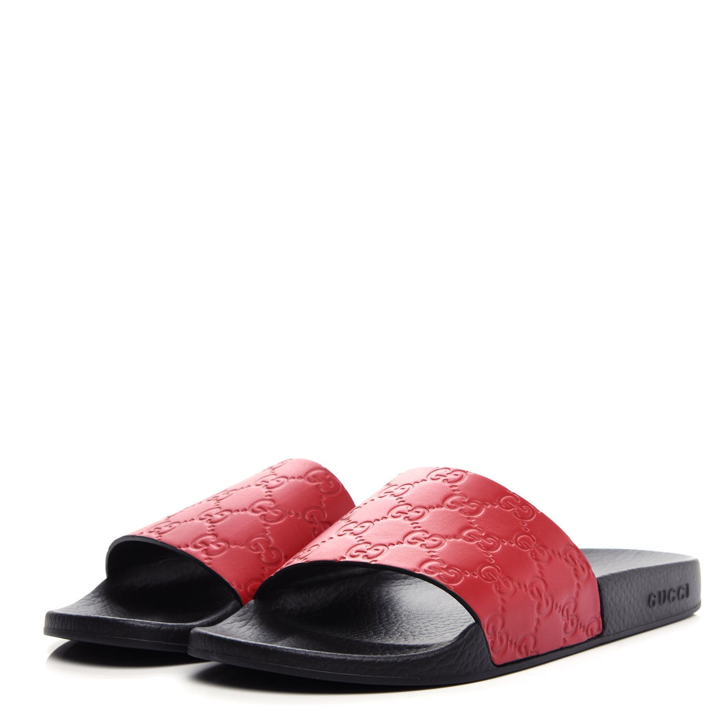 Guccissima Signature Womens Slide Sandals 41 Hibiscus Red