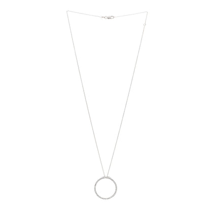 Roberto Coin 18K White Gold Diamond .73ctw Circle Pendant Necklace 3 of 4