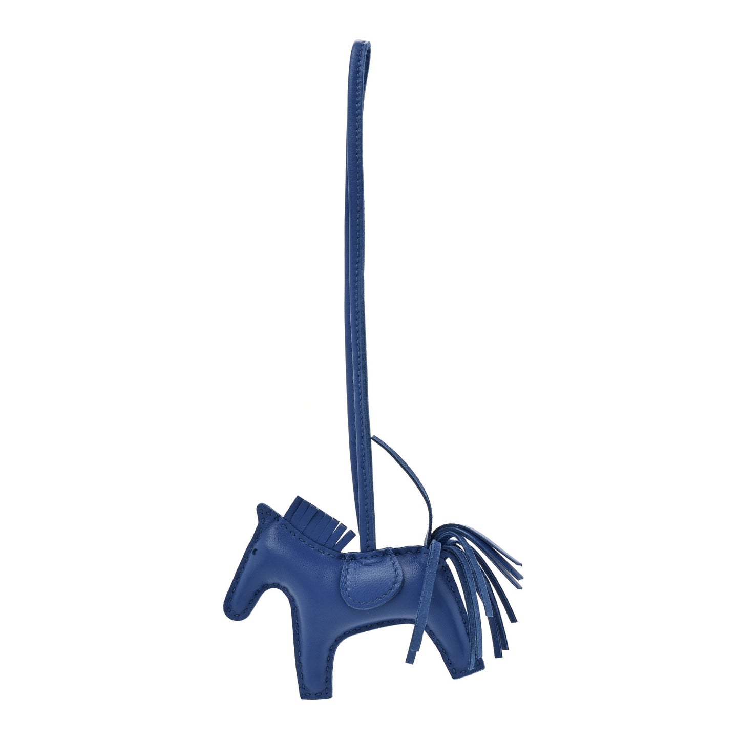 Milo Lambskin Grigri Rodeo Horse Bag Charm PM Bleu France