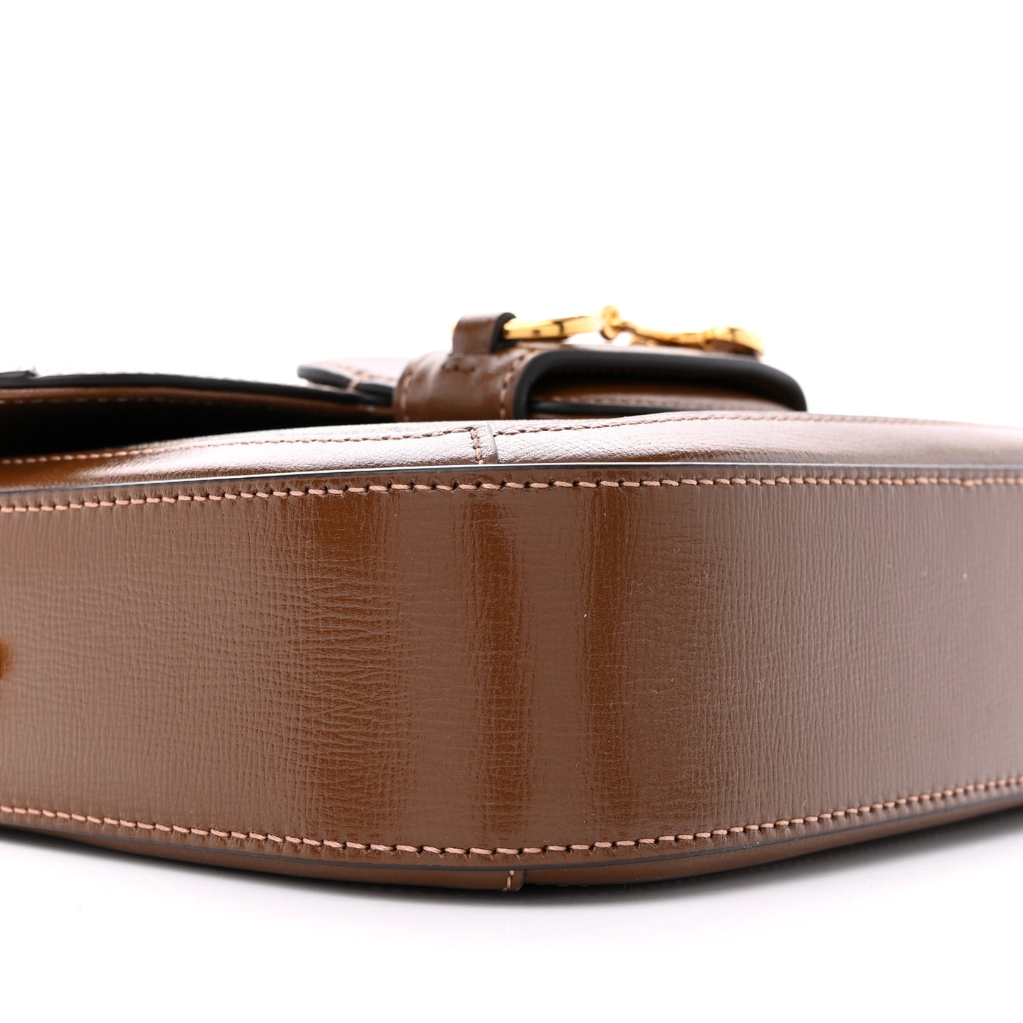 GG Supreme Monogram Web Mini Horsebit 1955 Shoulder Bag Beige Brown Sugar