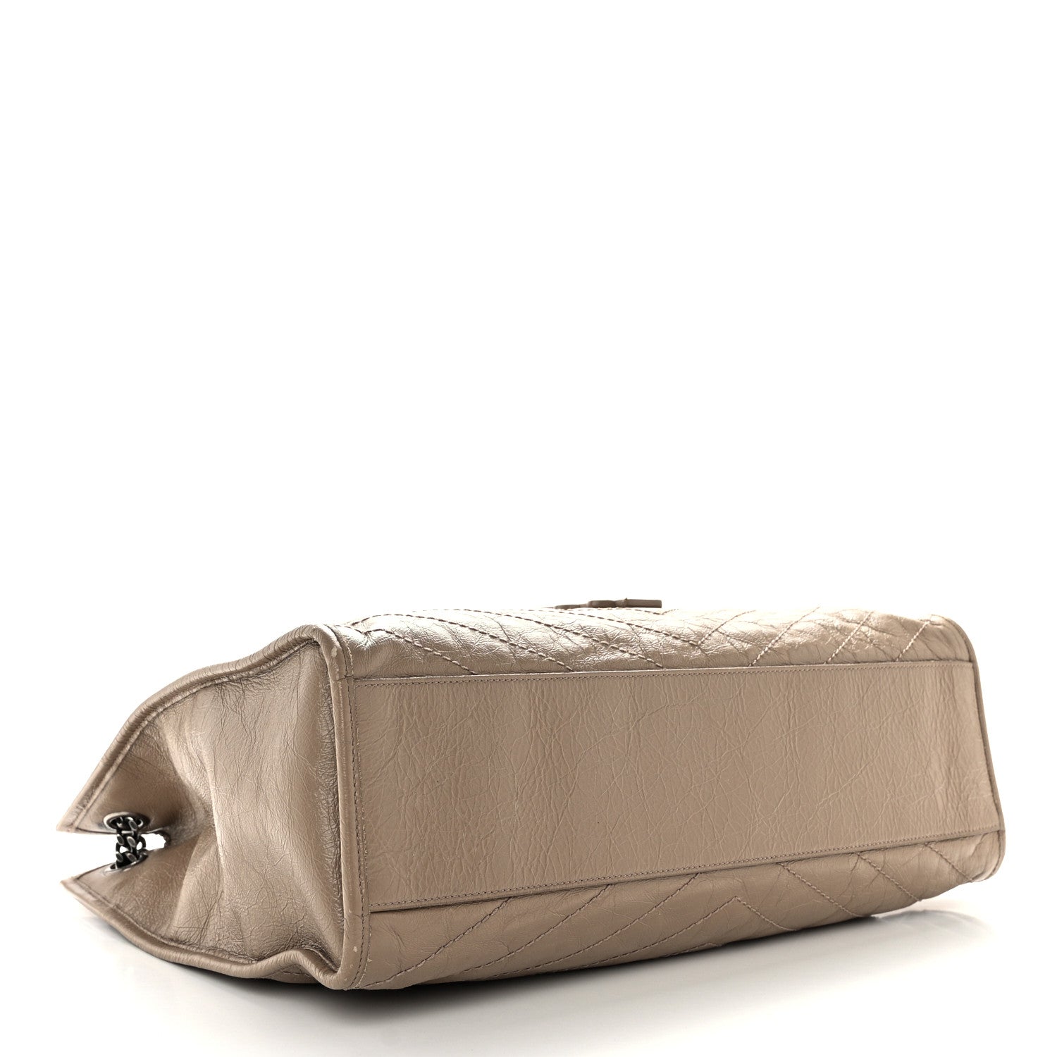 Saint Laurent Crinkled Calfskin Matelasse Monogram Large Niki Shopper Tote Dusty Grey 4 of 13