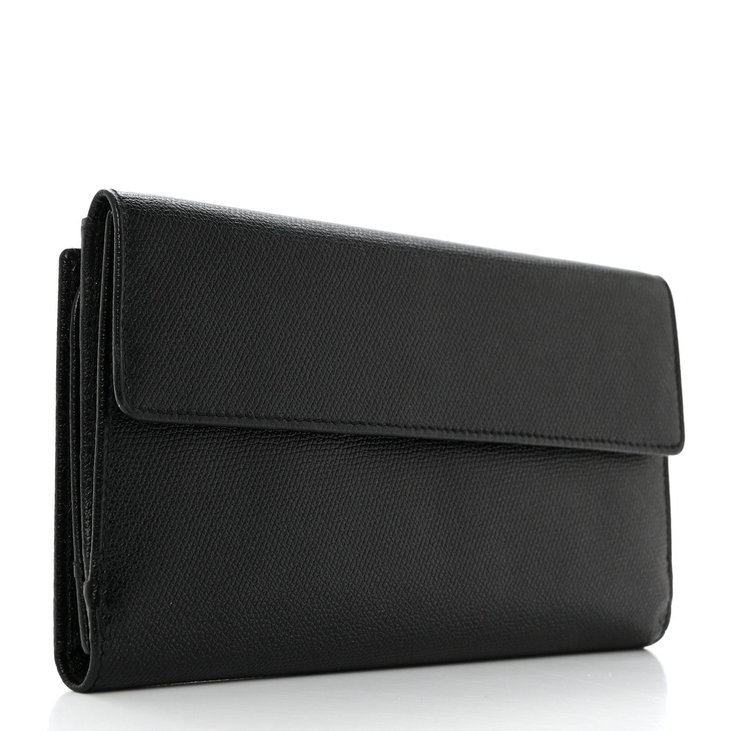 Chanel Grained Calfskin CC Button Long Wallet Black 3 of 9