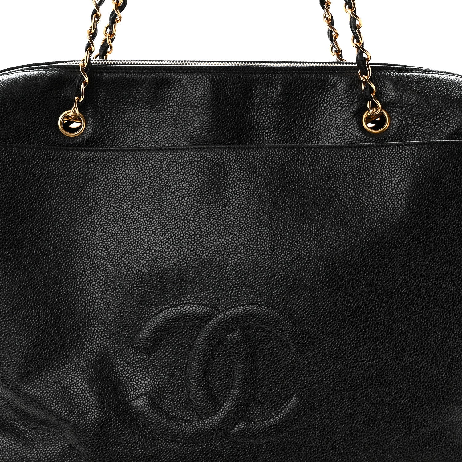 Chanel Caviar Large CC Shoulder Bag  Black 8 of 10