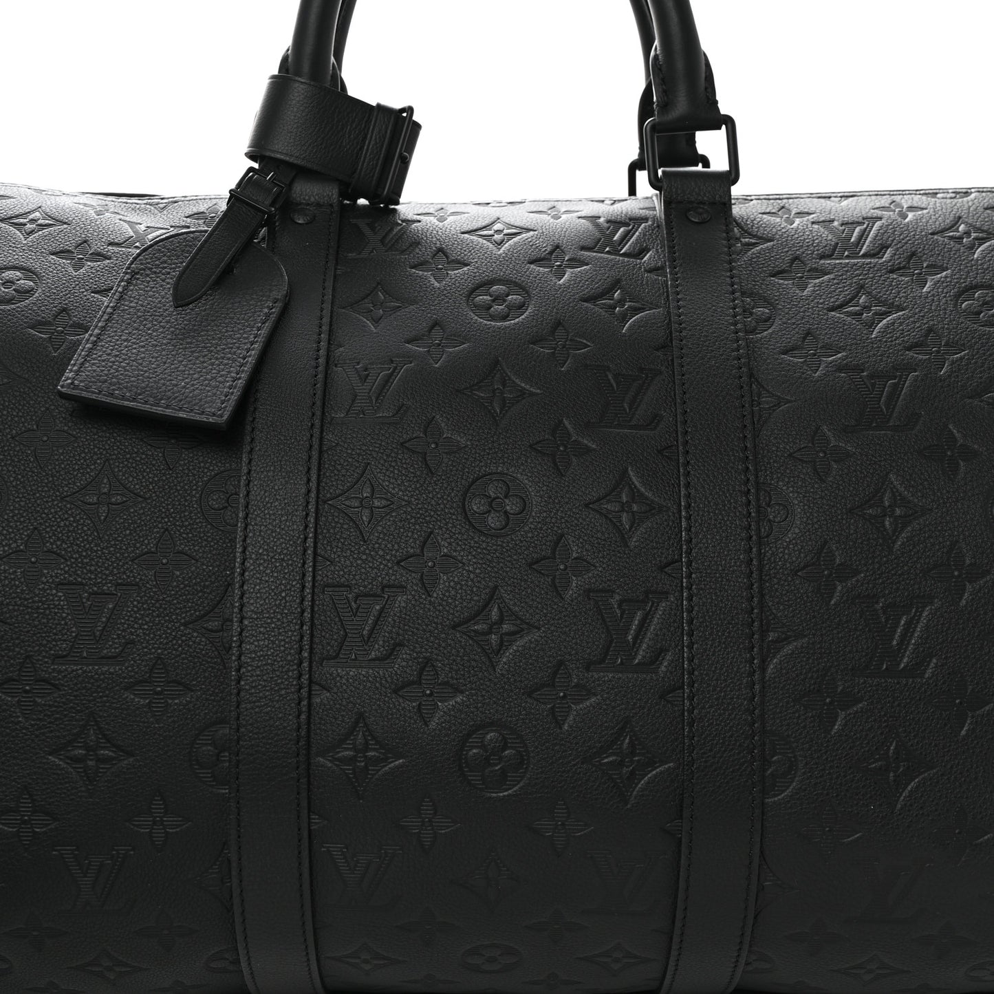 Calfskin Shadow Monogram Keepall Bandouliere 50 Black