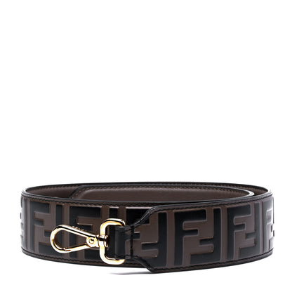 Fendi Vitello Century Bi-Color FF 1974 Embossed Strap You Maya Black 1 of 5