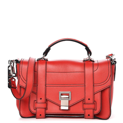 Proenza Schouler Grainy Calfskin Tiny PS1 Satchel Geranium 1 of 7