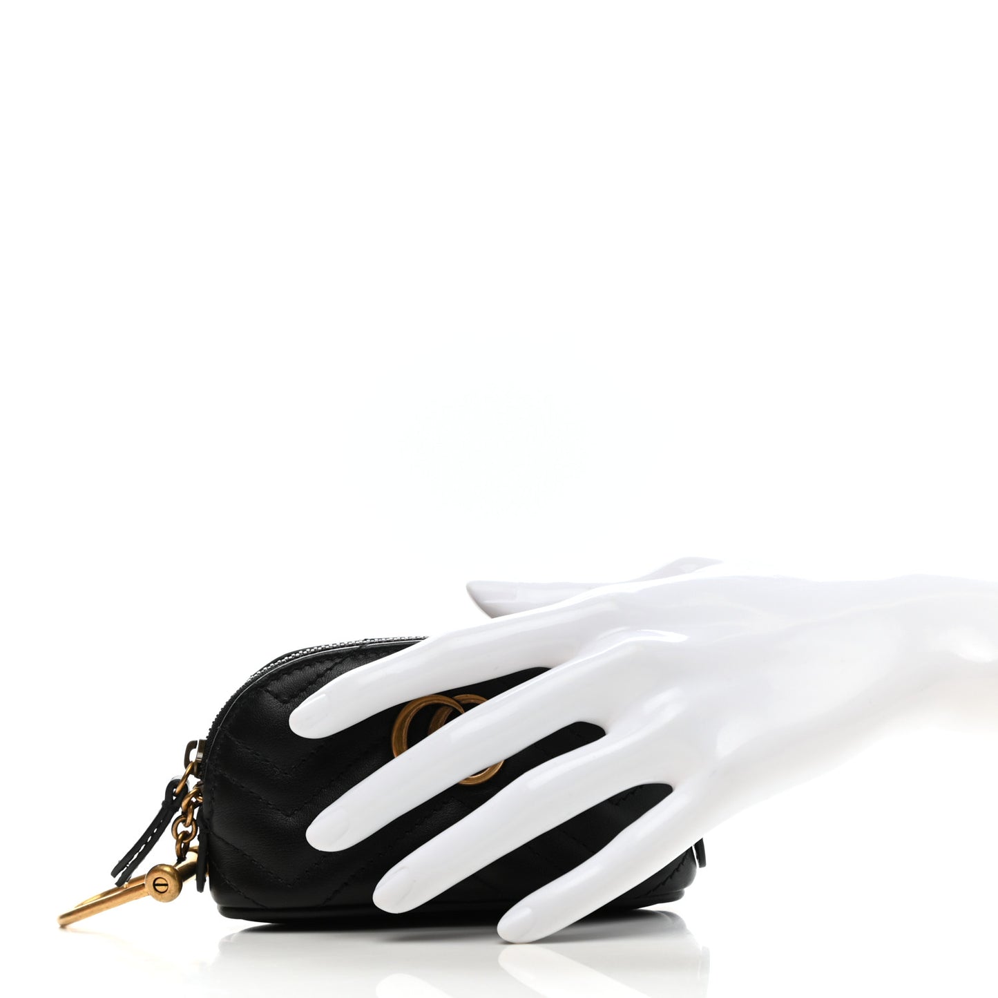 Calfskin Matelasse GG Marmont Key Pouch Black